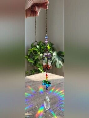 Copper Oval Chakra Suncatcher ✨